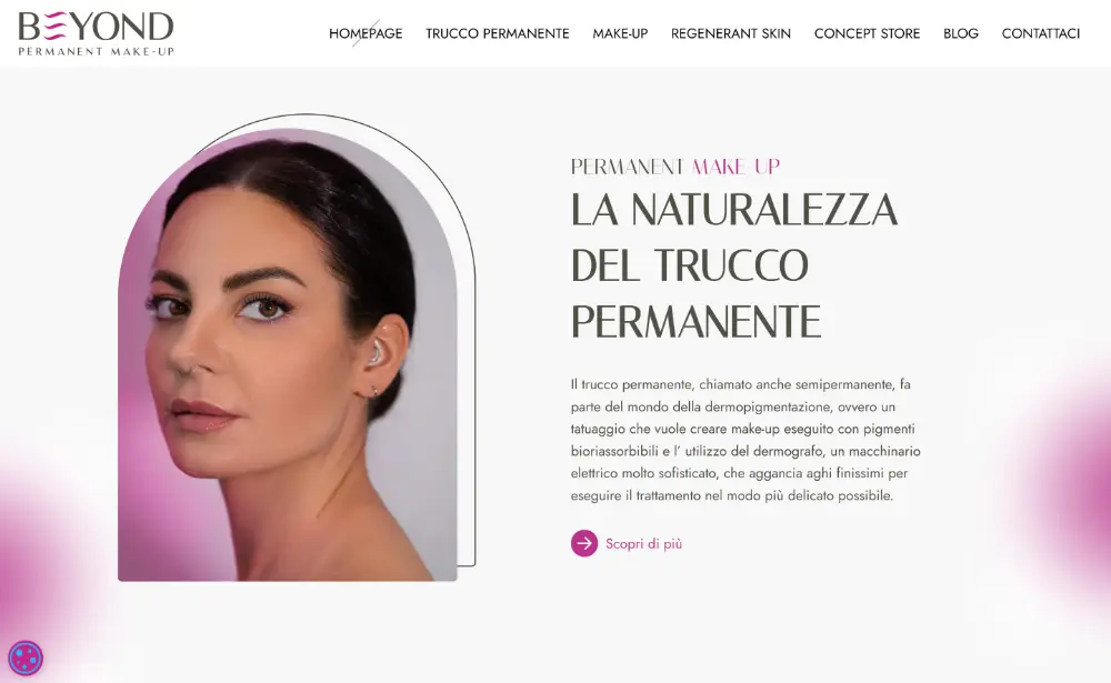 Beyond Permanent Make Up Project First Fold Of Home Page